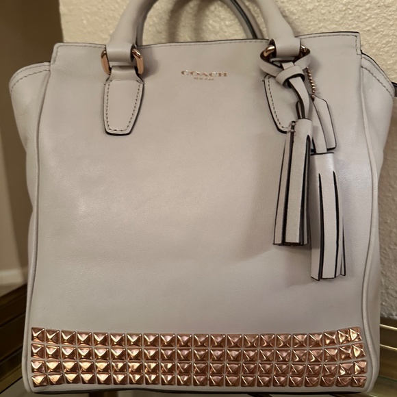 Coach Legacy Mini Studded Leather Tanner 50470 Chalky White /Rose Gold RARE - Picture 4 of 6